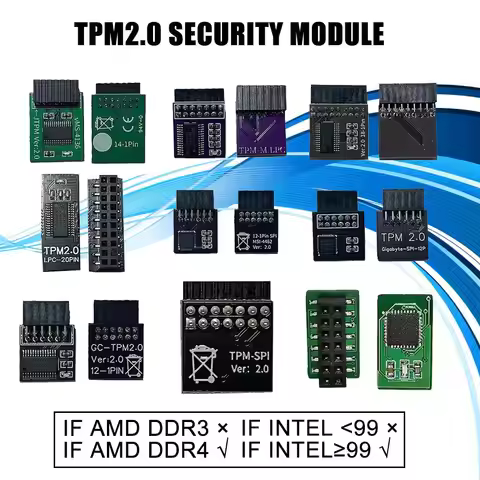 TPM 2.0 Encryption Security Module Remote Card 12 to 20 Pin for Windows 11 Upgrade Multi-brand Mothe