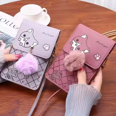 Women Multi-functional Touchable Cell Phone Pocket Card Purse Crossbody Shoulder Bags Daily Pouch Ha