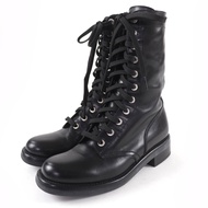 全新☆香奈兒 G29132 Coco Mark 繫帶短靴，黑色，38碼，義大利製，女款，附原廠鞋盒