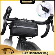 Rhinowalk Bicycle Handlebar Bag 3L Multifunctional Portable Bicycle Front Bag For Brompton and 3Sixty With Reflective Strap Frame Bag Shoulde Handbag Waist Bag Bicycle Accessories for Mountain Road Touring Bike