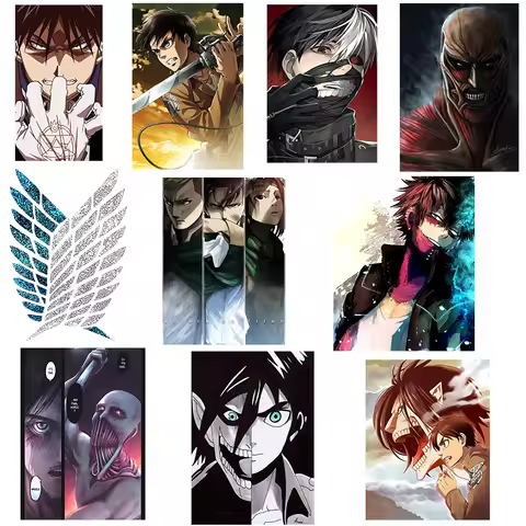 Iron on Anime Attack Titan Attack Giant Stickers Heat Transfer Vinyl Washable Stickers Clothing DIY