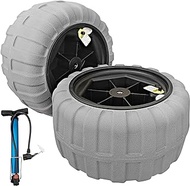 VEVOR Beach Balloon Wheels, 13" Replacement Sand Tires, TPU Cart Tires for Kayak Dolly, Canoe Cart and Buggy w/Free Air Pump, 2-Pack