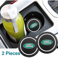 2pcs Car Coaster Water Cup Bottle Holder Anti-slip Pad Mat Silica Gel Waterproof For Land Rover Spor