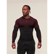 Gymshark Men's Sports Running Breathable Stretch Basketball Training Fitness Tight T-Shirt Bottoming