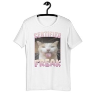 Certified Freak Funny Cat Meme T-shirt Gift for Him and Her Offensive Memes Shirt Cat Meme Tshirt Ir