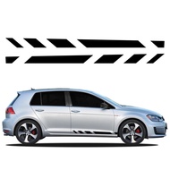 2PCS Car Door Side Stickers Racing Style Vinyl Decals For Volkswagen VW Golf 8 7 5 4 6 GTI MK8 MK7 M