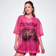 Men's Unisex Oversized Mesh Zumba T-Shirt Pink Gym Dance Workout Gymnastics Shirt - D618 - ZW49