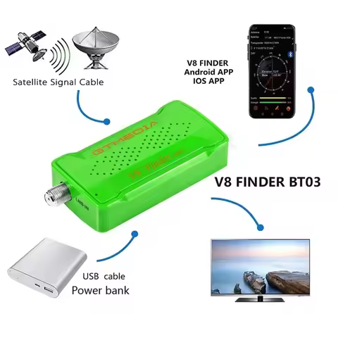 V8 SAT Finder BT03 Mini Satfinder Bluetooth DVB S / S2 Digital Signal Satellite Receiver for TV Tune