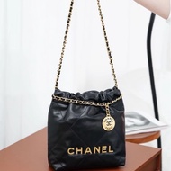「JL精品代購」 香奈兒黑金22bag mini垃圾袋 芯片款