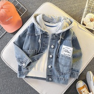 COD New Mid 【Ready budak kemeja lelaki Denim Spring Tide denim -Big Clothes Plus jacket Clothing jeans Boys Western Children's and jaket Autumn Stock】