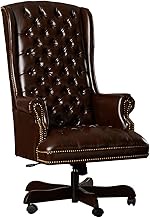 Office Chair, Luxury High-end Executive Managerial Seat Boss Chair, Adjustable Lifting Swivel Ergonomic Office Chairs, Computer Chair for Home Work Business, Fixed Armrest/52 (Color : Brown, Size :