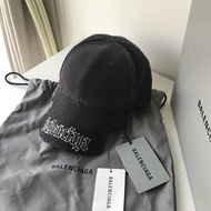 巴黎世家 Balenciaga Blackletter Script Cap - Black Faded 帽子