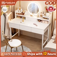 Nordic Simple Vanity Table With Led Light Mirror With Drawer Dresser Make Up Table Modern Dresser