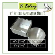 6"/7"/8"/9" inch/inci Square/Round Cake Mould Baking Pan 4" Height Loyang Kek Empat Segi Acuan Petak Tinggi 四方形蛋糕模型/模具