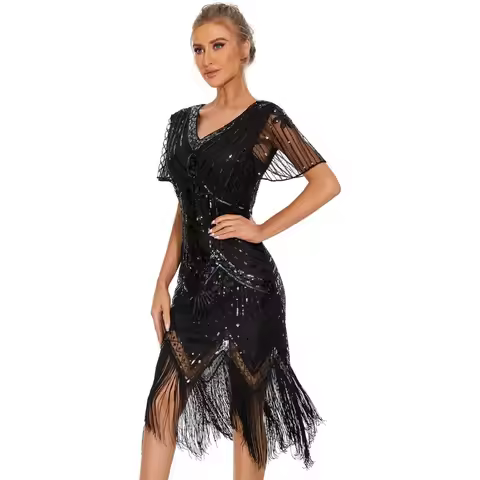 1920s Dresses for Women Flapper Dress Gatsby Dresses for Women Roaring 20's Dress Elegant sequined e