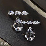 Crystal Earrings Dangling Water Drop Shape Silver Case-E5150