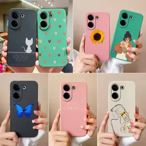 Cute Phone Case For Tecno Camon 20 4G 20 Pro Sweet Girl Liquid Soft Silicone Back Cover Protective F