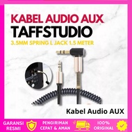 TaffSTUDIO 3.5mm AUX Audio Cable Spring L Jack 1.5M AUX Audio Cable Spring L Jack 1.5m
