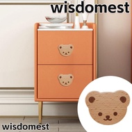 WISDOMEST Drawer Knob, Wooden with Screw Cupboard Knob, Creative Bear Shape Single Hole Design Cabinet Knob Furniture Accessories