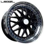Custom 2 Piece Forged Alloy Car Wheel Carbon Lip  5x120 5x112 Rim 5x127 6x139.7 Rim for  Car