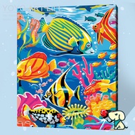 YOYO ART MO1 DIY oil painting paint by number  e145 many fish 40x50cm s1X77 NP114