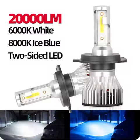 2x LED H4 Hi/Lo 9007 9008 H13 Car Headlight Bulbs 6000K White 8000K Ice Blue Car Lights H8 H9 H11 Tu