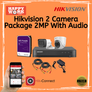 CCTV Package Hikvision 4 Channel 2 Camera 2MP 1080P with Audio