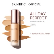 SKINTIFIC All Day Perfect Serum Foundation - Full Coverage Concealer Cream 24 Hour Long Wear Primer 