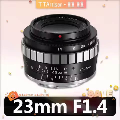 TTArtisan APS-C 23mm F1.4 Large Aperture Camera Lens for Humanity Photography Fuji XT100 Sony A6600 