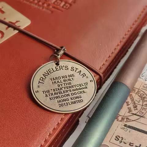 Retro Hong Kong Star Ferry Hanging Tag Brass TN Traveler Notebook Pendant Creative Handmade DIY Deco