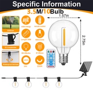 ไฟห้อยระย้าโซล่าเซลล์ แสงเหลือง ยาว3.5M/5M/10M/20M สายไฟระย้ากันน้ำ ไฟประดับตกแต่งโซล่าเซลล์ เปิดปิด