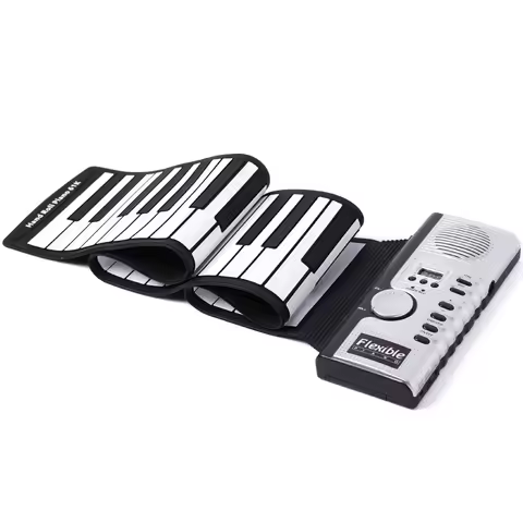 Portable ABS Plastic 61 Keys Flexible Roll Up Piano Electronic Soft Keyboard Piano Silicone Rubber K