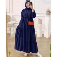 Kirania Midi Dress M L XL XXL (JUMBO) Gamis Rayon Adem Murah Gamis Baju Muslim Wanita Kekinian Viscose Premium Halus