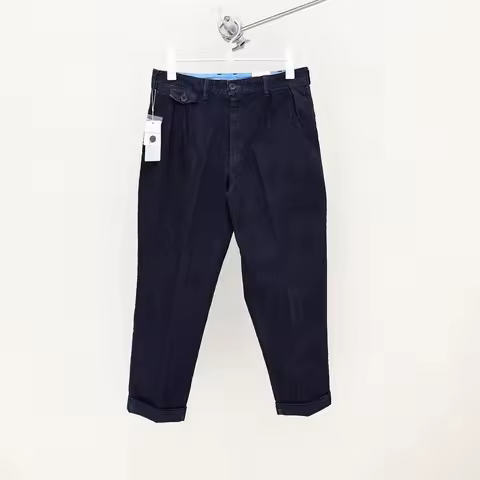 BEAMS PLUS ready-to-wear washed twill pleated tapered khaki pants