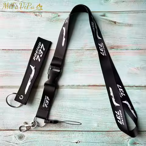 1 Set Boeing 737 Lanyards Key Chain Set Neck Strap Phone Chaveiro llavero Lanyard for ID Card Holder