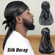 Pirate Hat Silky Durag Headwrap Durags Velvet Headscarf Soft Cap Hair Hiphop Men Durag Winter