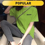 baju t shirt perempuan lengan panjang viral murah 2021 Kemeja Kecil Baru Musim Bunga dan Musim Panas, Cetakan Bunga Fesyen Versi Korea, Kemeja Kelihatan Kurus, Perempuan Putih, T-Shirt Lengan Pendek Longgar, Trend Wanita