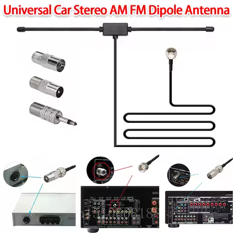 Universal Car Stereo AM FM Dipole Antenna 75 Ohms FM Radio Antenna FM Sheep Horn Antenna for Car FM 