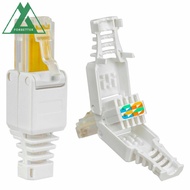 FORBETTER Portable RJ45 Connector Ethernet Cable CAT6 Plug Connectors POE 8P8C Tool-less CCTV No Cri
