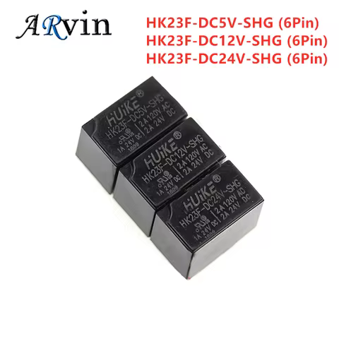 5PCS/LOT HUIKE Relay HK23F HK23F-DC5V-SHG HK23F-DC12V-SHG HK23F-DC24V-SHG Volt Power Relay 5V 12V 24