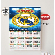 2026 CALENDAR/ CALENDAR 2026 REAL MADRID THEME REAL MADRID WALL CALENDAR REAL MADRID WALL CALENDAR H