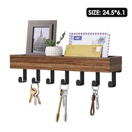 Wooden Key Holder Entryway Wall Storage Rack Kitchen Bedroom Multifunctional Bedroom Coat Rack