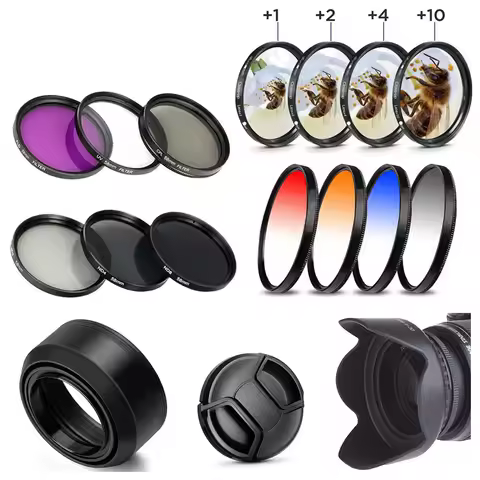 37mm 40.5mm 43mm 46mm 49mm 52mm 55mm 58mm 62mm 67mm 72mm 77mm 82 UV CPL ND FLD Close Up Colour DSLR