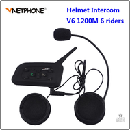 [Op008] Vnetphone Interphone แบบบลูทูธ V6 1200เมตรหมวกกันน็อคมอเตอร์ไซต์ติดบลูทูธหูฟังอินเตอร์คอม In