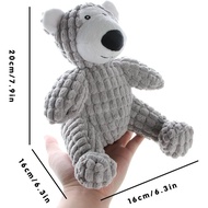 IFOYO Dog Squeaky Toy, 6.3x6.3x7.9inch Polyester Bear, Durable Interactive Stuffed Dog Toy with Sque