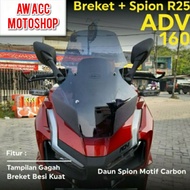 Bracket + Mirror Package R25 Carbon NEW ADV 160 150 PNP R25 Side Mirror ADV 160 Side Mirror