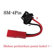 MERAH LP99 JSt Red to SM-4P SM 4Pin battery converter connector black RC socket