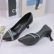 Ảnh thật - Giày cao gót nhọn 5p bít mũi da mềm công sở 2 dây xoàn chéo mũi - BM108