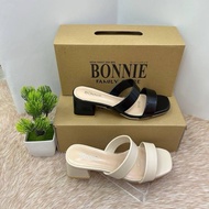 BONNIE KASUT HEELS TCF-3 COLOUR BLACK BEIGE TUMIT 1 INCI SETENGAH
