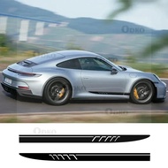 Door Side Stickers for PORSCHE 911 Car Styling Accessories Car Side Skirt Body Under Strips Decal St